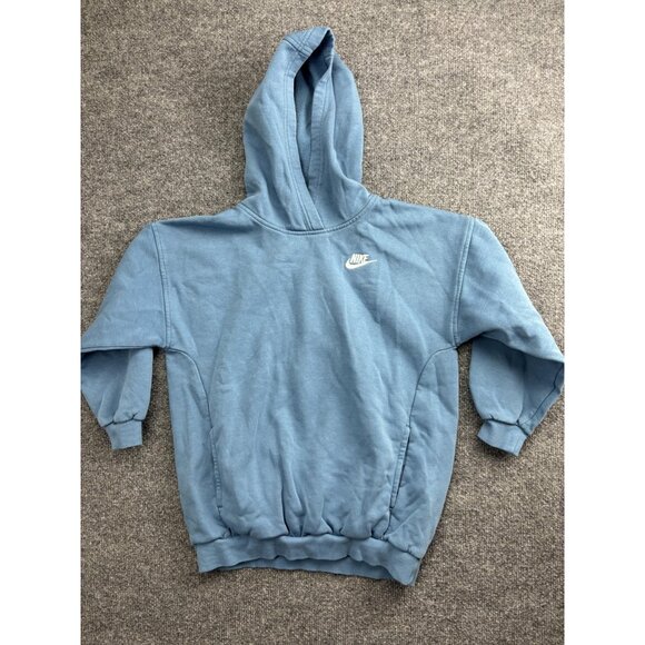 Nike Tops - Nike Hoodie Womens Medium Cropped Fleece‎ Pullover Swoosh Logo Sweatshirt